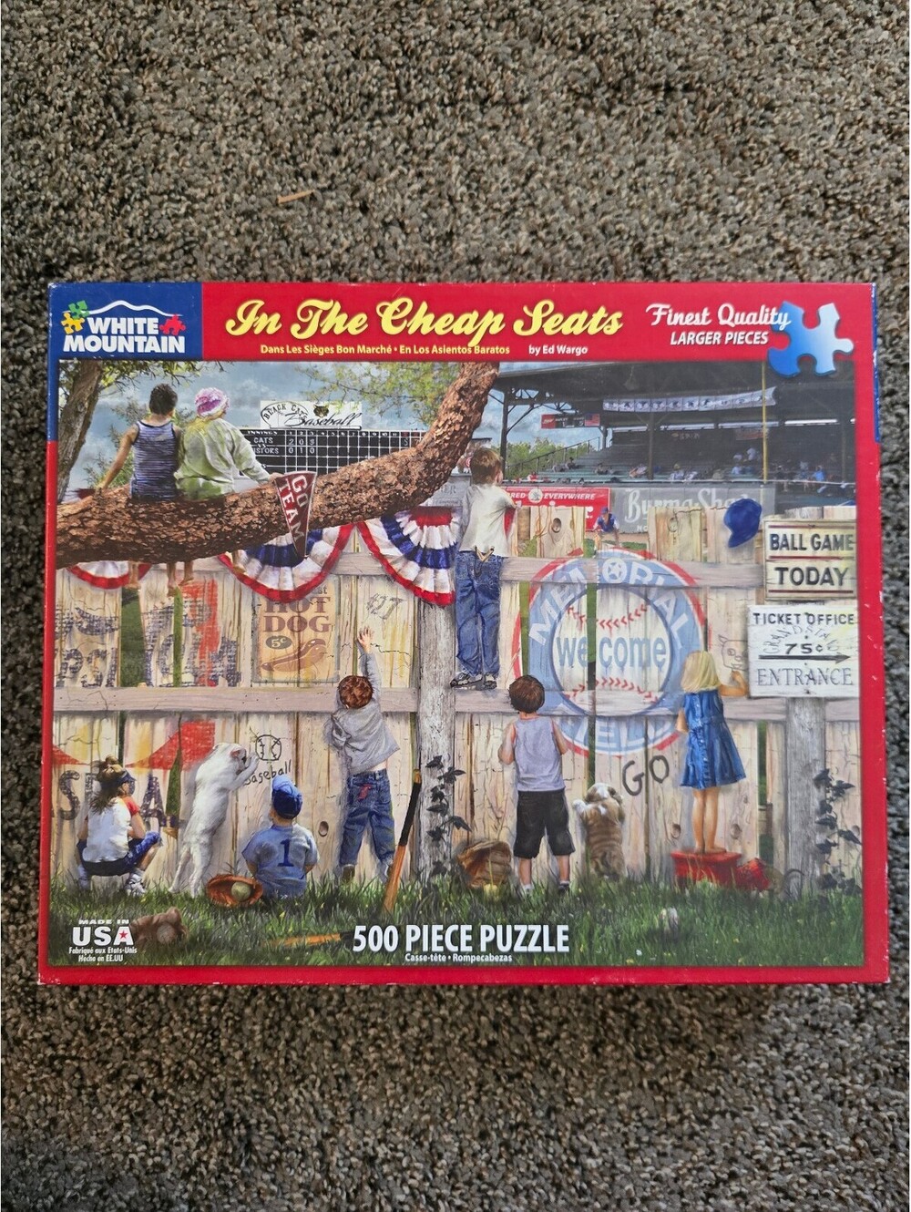 White Mountain In The Cheap Seats 500 Piece Puzzle Ed Wargo Baseball 2021 USA